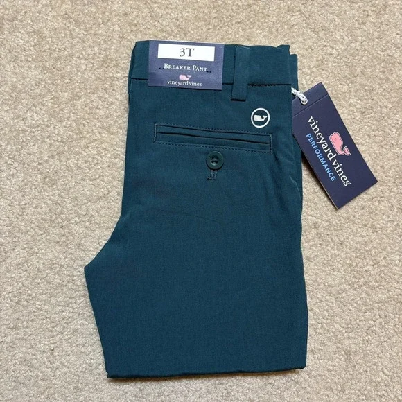 Vineyard Vines Pants Boys 4 Charleston Green Performance Breaker Chino Stretch - Picture 12 of 12